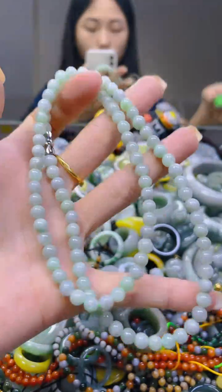 翡翠未镶嵌颈饰5MM/L/翡翠A货一图一物