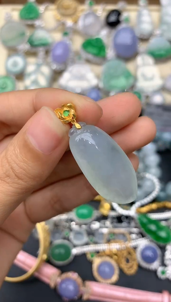 【闪购商品】翡翠颈饰18K金镶嵌90-中国好珍宝