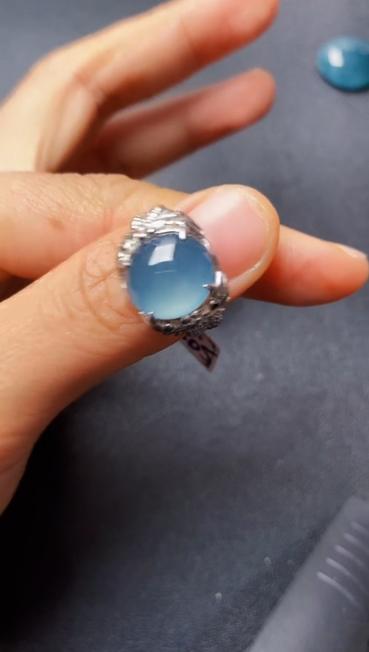 银S925镶嵌戒指翡翠22222