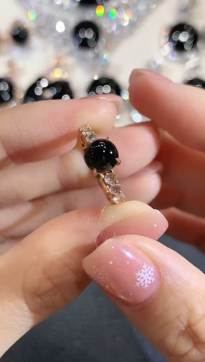 18K金镶嵌戒指翡翠C9翡翠