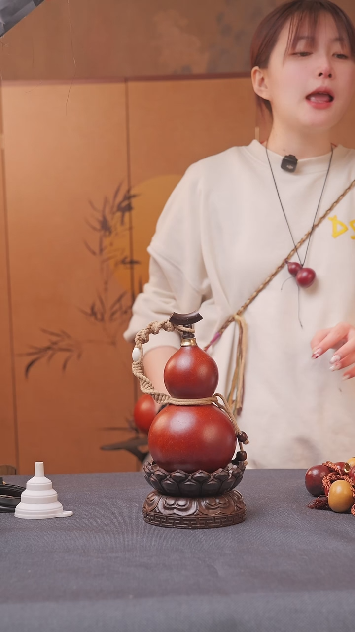 1401号链接精品大漆葫芦现货现发[一物一拍]不包含莲花底座300ml