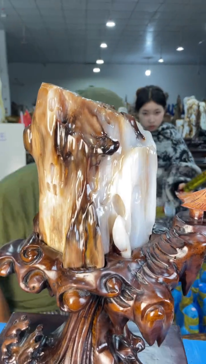 未镶嵌摆件硅化玉41