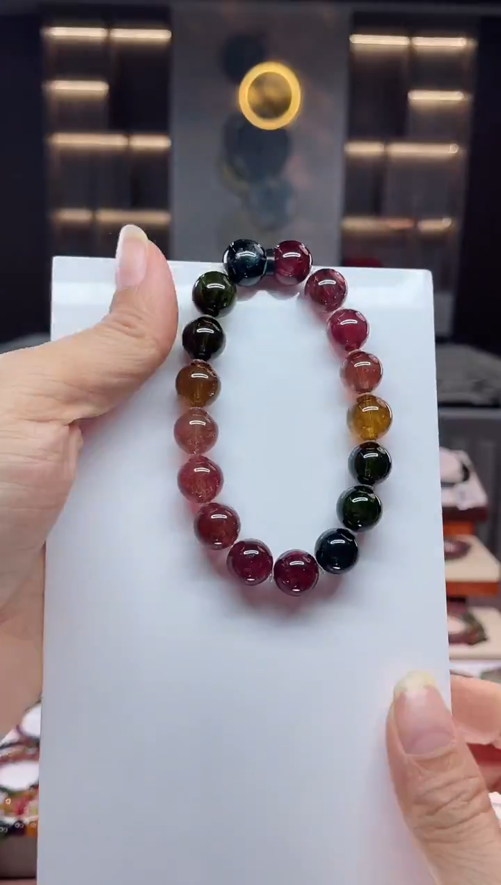 未镶嵌老矿碧玺单圈手串11mm+碧玺（多样性发一条）Q