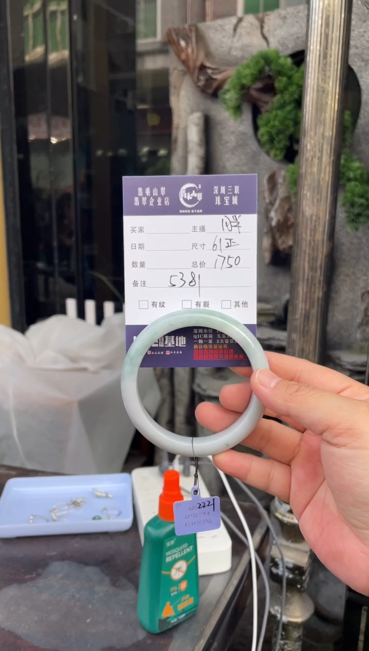 未镶嵌手镯翡翠W 61正圈 5381