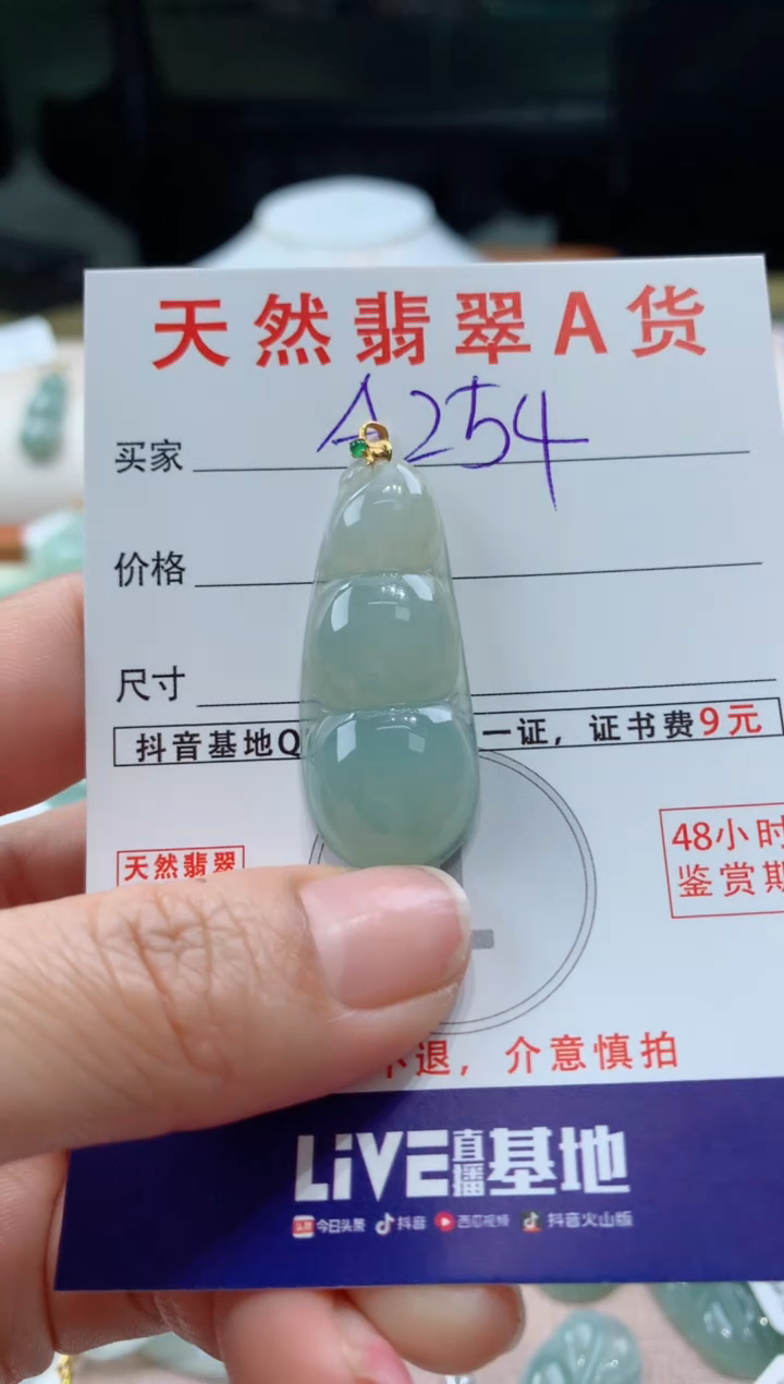 【闪购商品】翡翠颈饰18K金镶嵌天然A货翡翠挂件