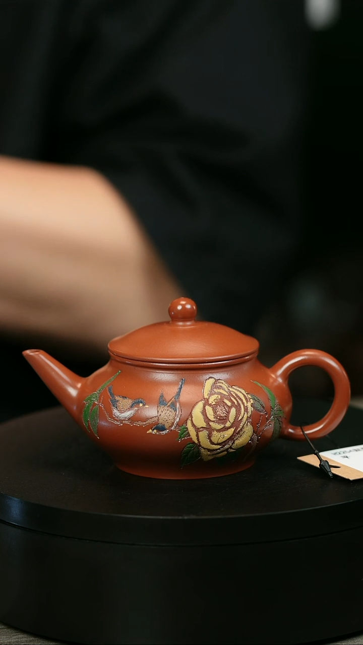 茶壶紫砂?***?H2254赵翠虹彩绘扁平
