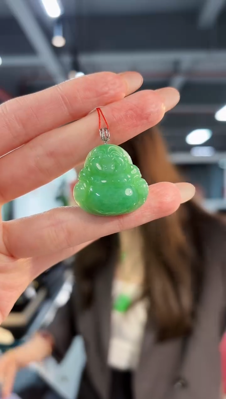 【闪购商品】翡翠颈饰18K金镶嵌缅料A货/支持复检/一件