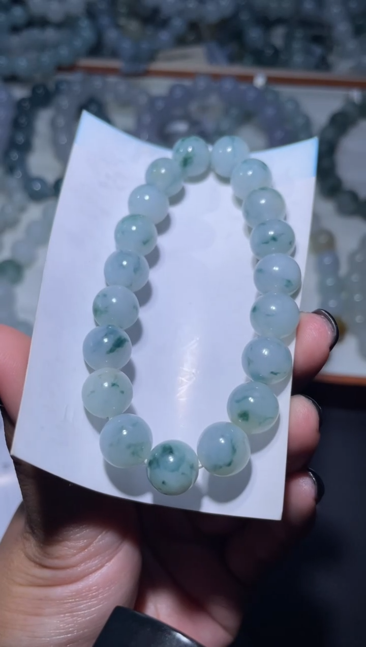 【闪购商品】定制翡翠未镶嵌天然缅甸A货翡翠手串56