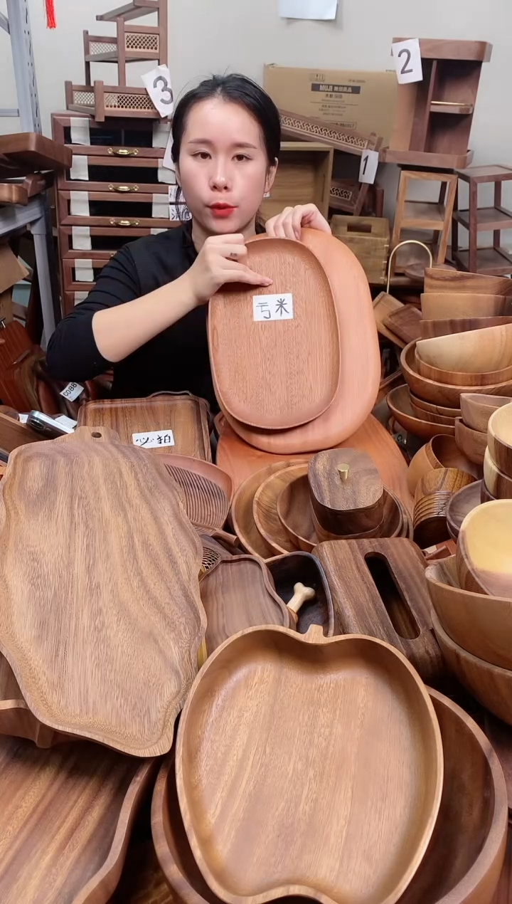 木  乌檀木异形盘30*20*2cm  