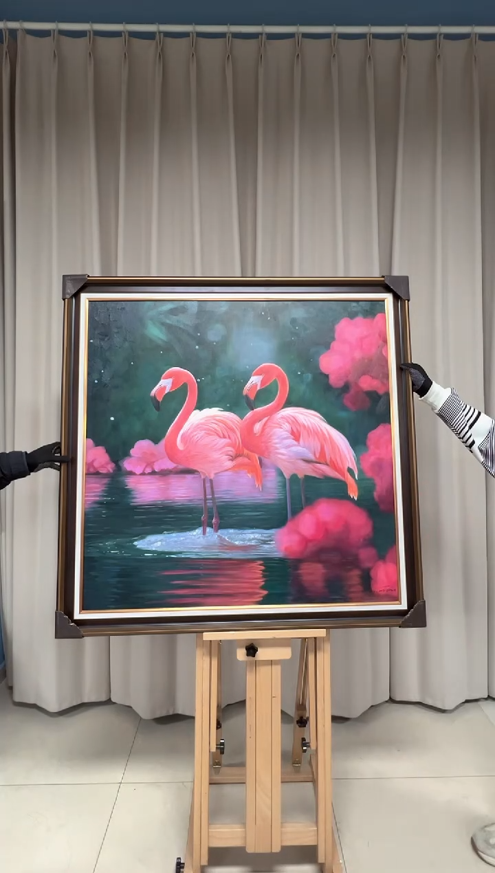 【闪购商品】绘画陶宗健-100*100-火烈鸟油画
