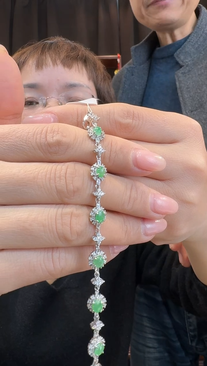 【闪购商品】翡翠手链银S925镶嵌手链