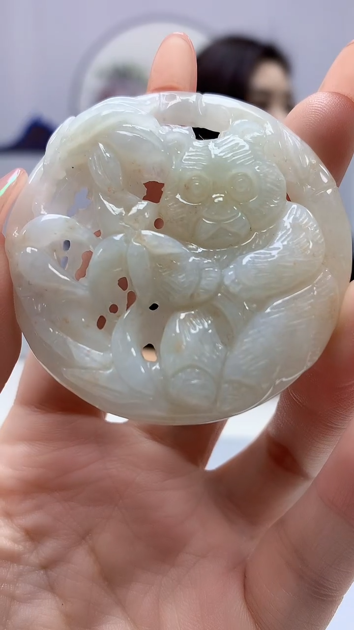 【闪购商品】定制翡翠未镶嵌4829DD-毛货挂件448
