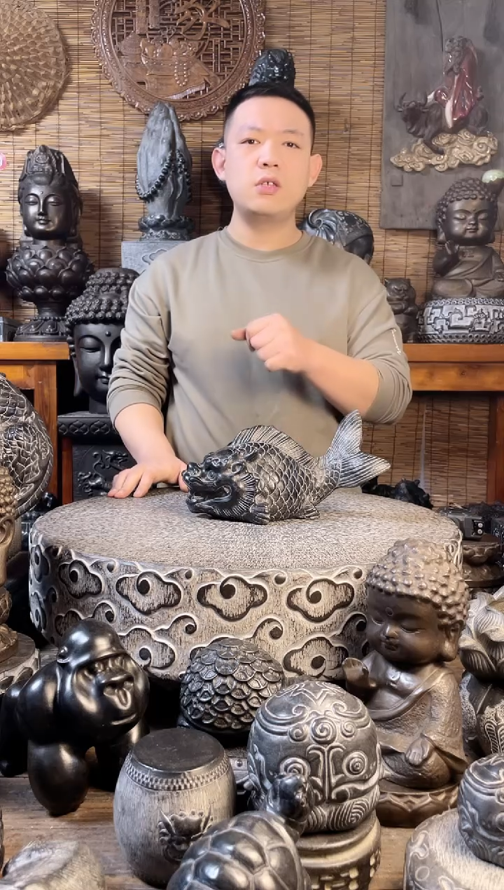 【闪购商品】30龙鱼天然青石雕刻