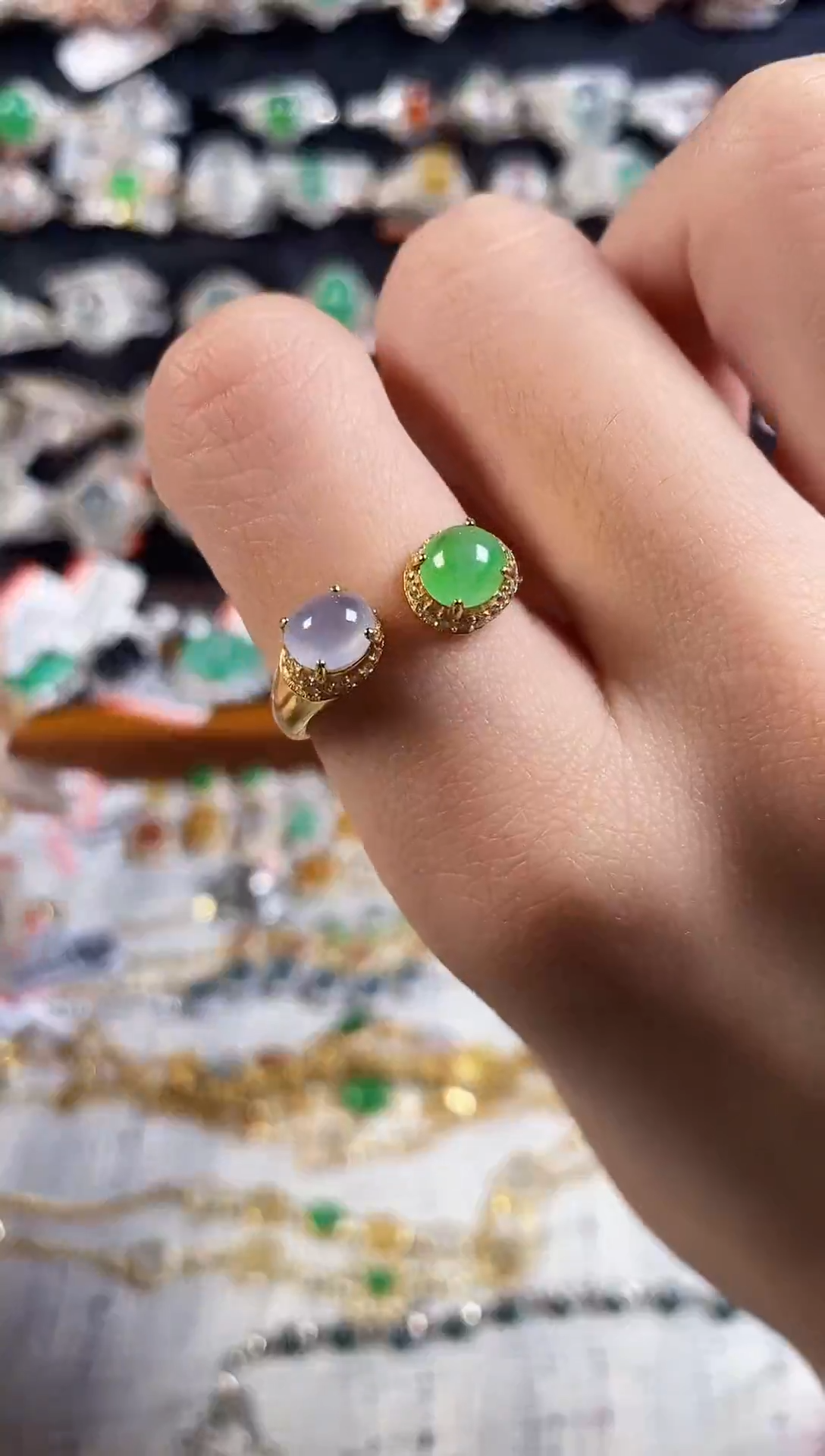 银S925镶嵌戒指翡翠天然A货翡翠120