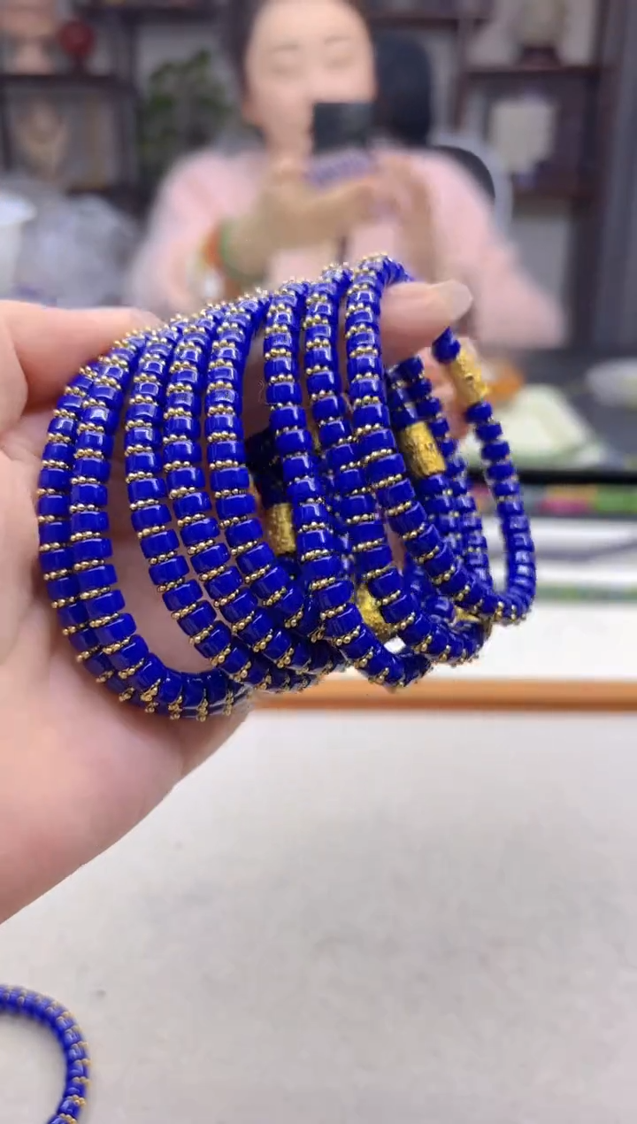 14K金镶嵌青金石手链DIY款S916