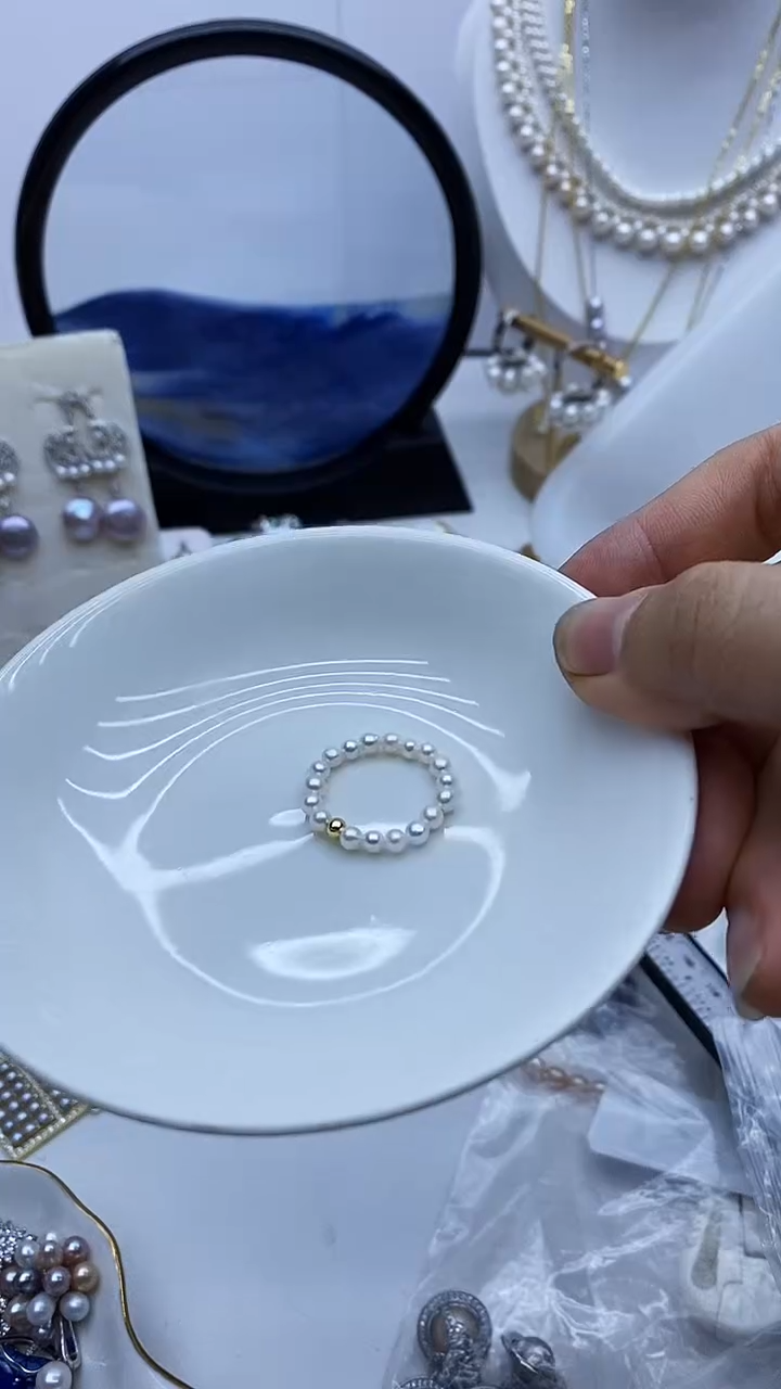 未镶嵌戒指淡水珍珠戒指