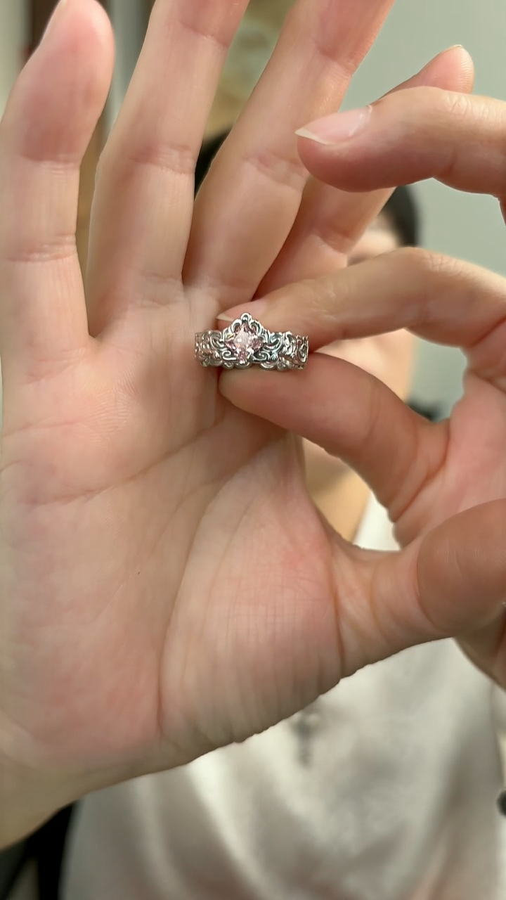 无925银纯银戒指粉锆31