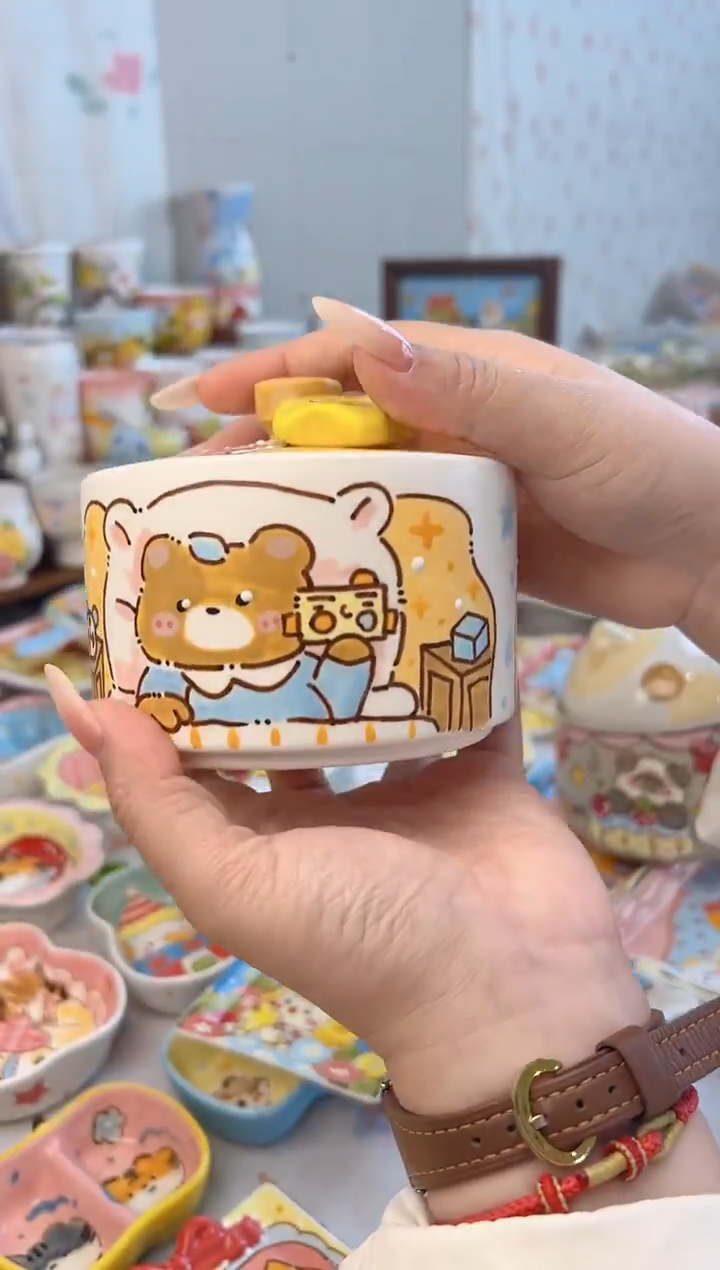 摆件陶景德镇陶瓷手绘微瑕