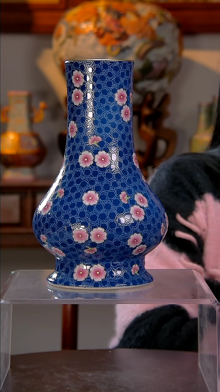 【闪购商品】雪花蓝冰梅瓶精品陶瓷