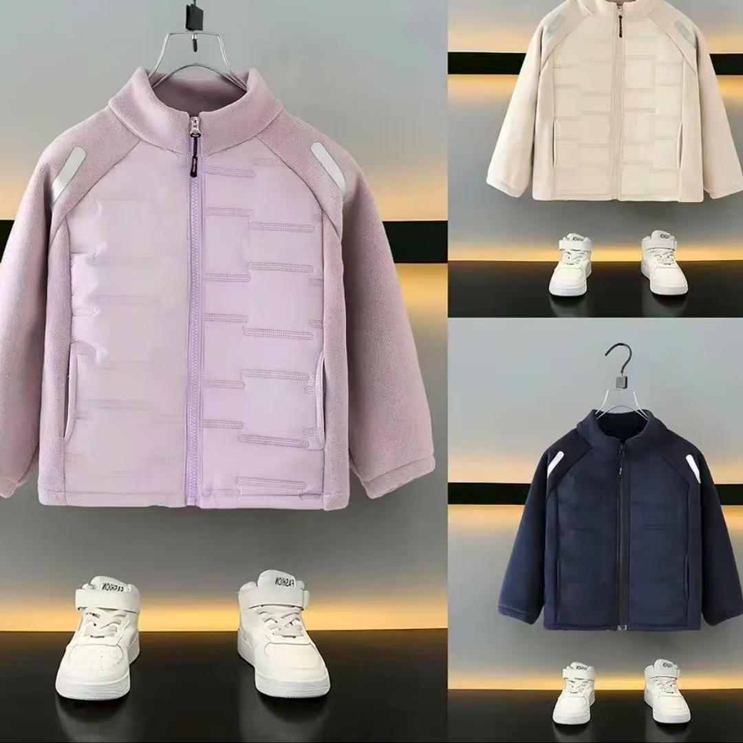 2025校服神器秋冬季新款男童女童长袖休闲洋气反光条宽松拉链保暖
