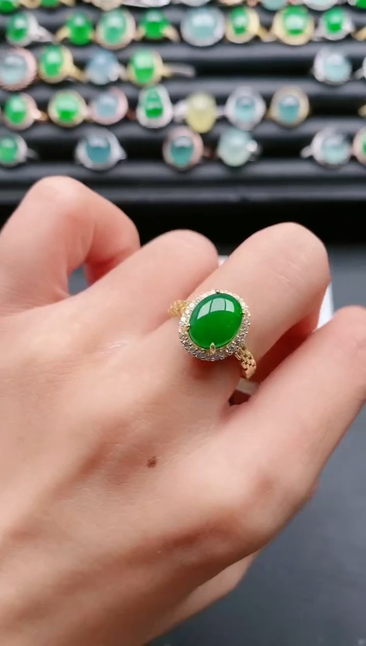 【闪购商品】翡翠戒指银S925镶嵌1111111