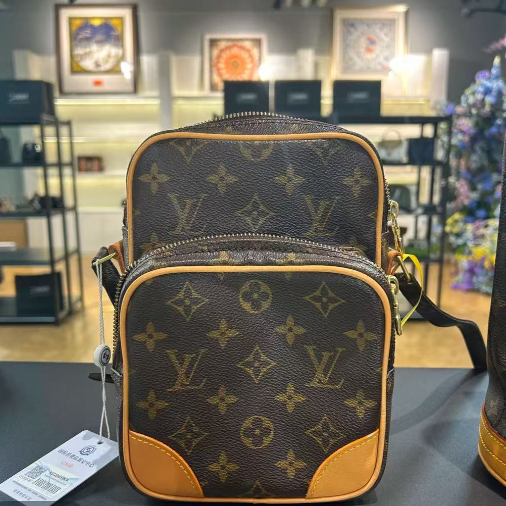 99新 LouisVuitton/路易威登   双层相机包/斜挎老花
