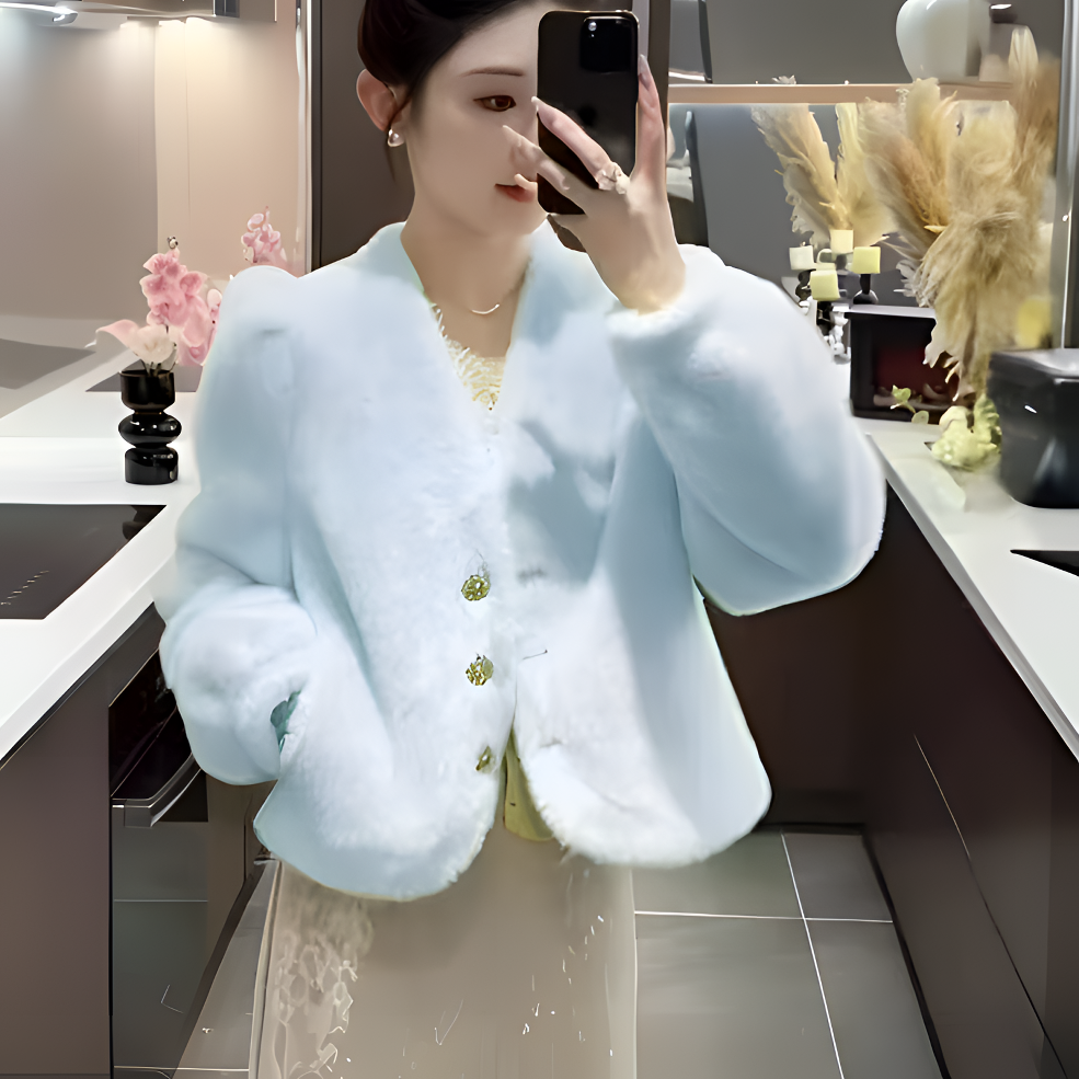 2025新款气质名媛风网红同款毛毛外套