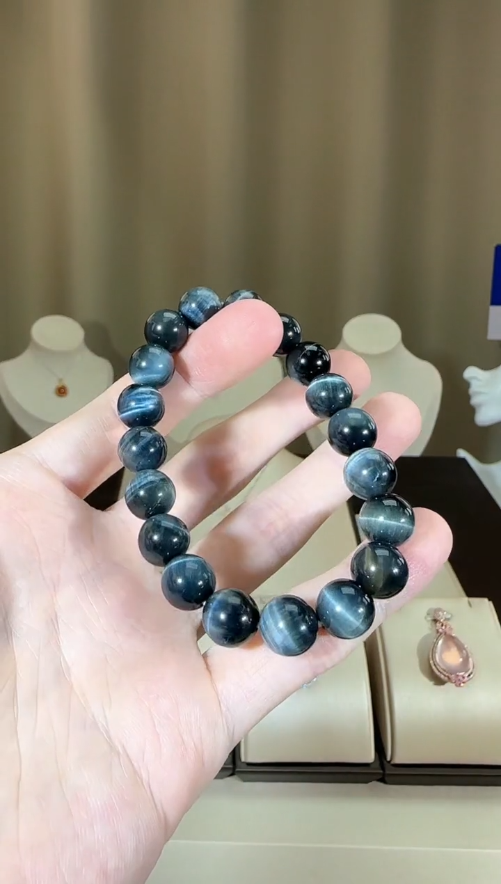 【闪购商品】水晶手串未镶嵌蓝虎眼石10mm