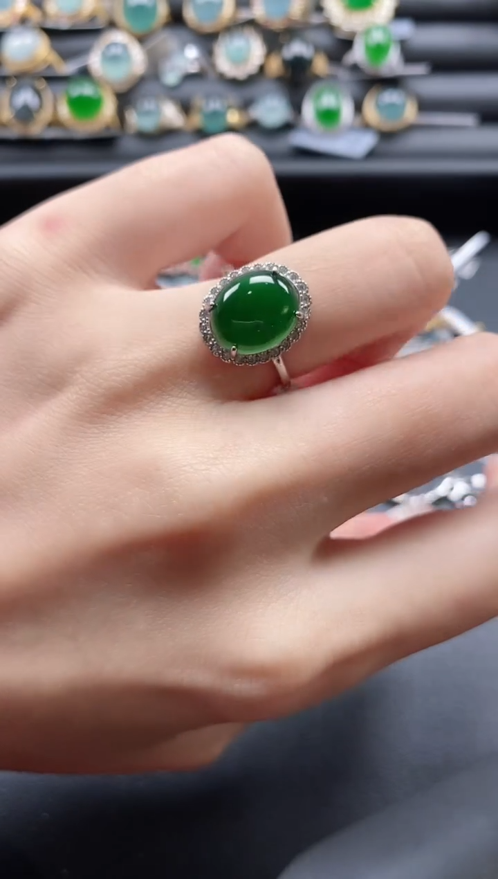【闪购商品】翡翠戒指银S925镶嵌1111