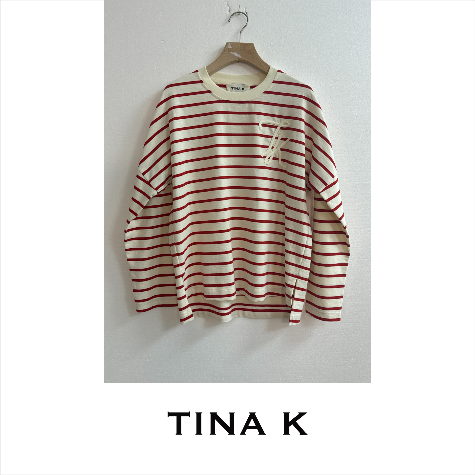 TinaK法国进口高支高密海魂衫宽松百搭长袖针织棉卫衣WY125389