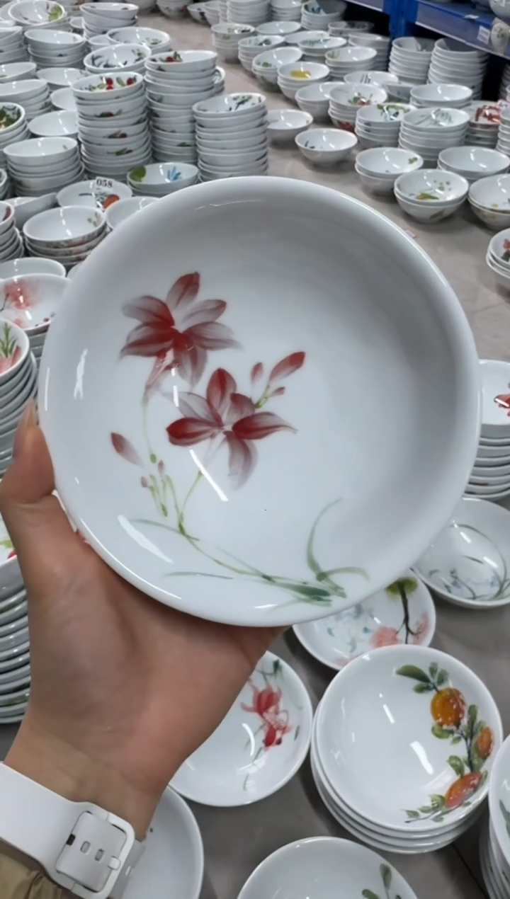 瓷片景德镇高温陶瓷食品级手绘釉中彩-壮壮碗