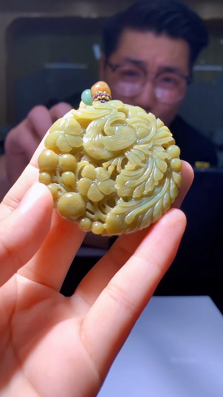 定制翡翠未镶嵌1034hm-毛货挂件（赠珠链）2