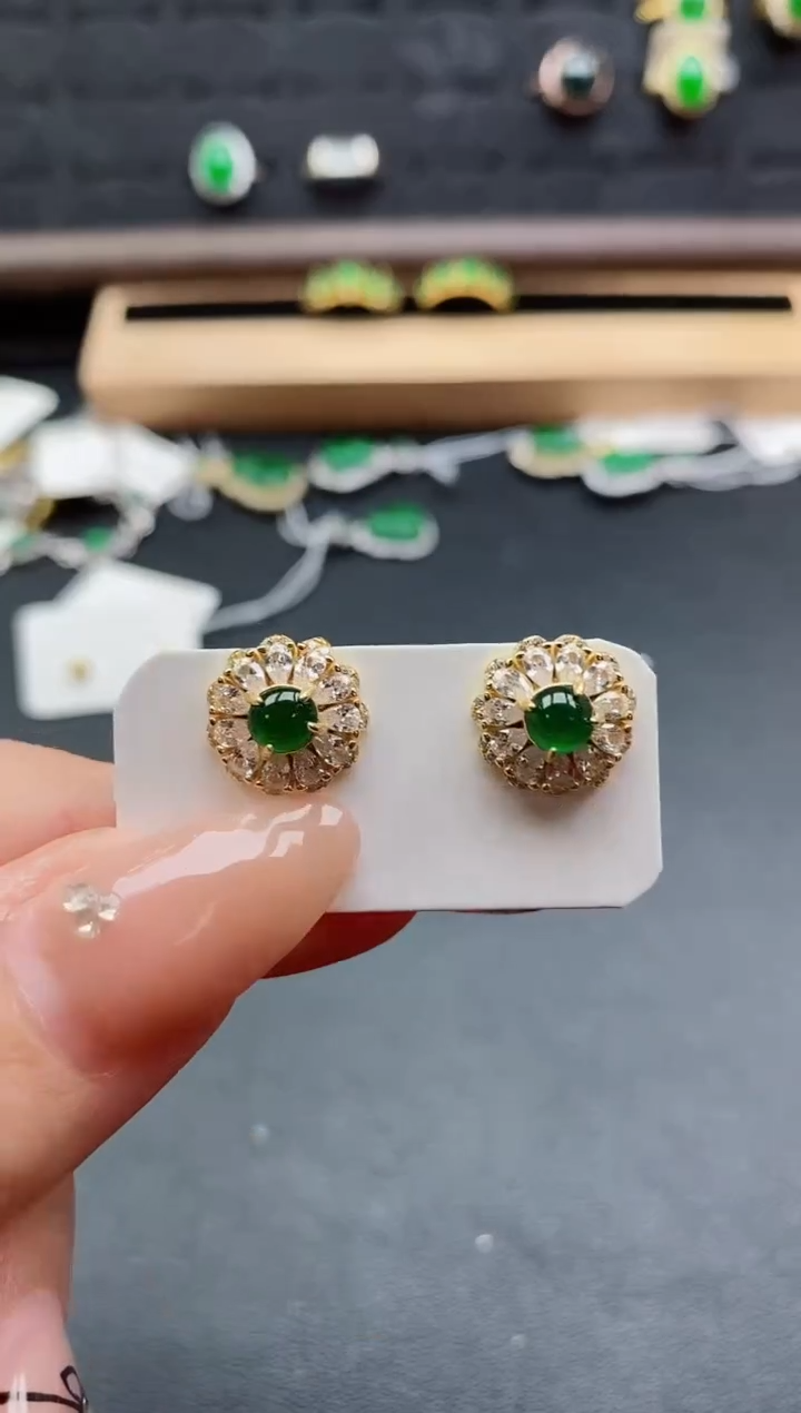 银S925镶嵌戒指翡翠1