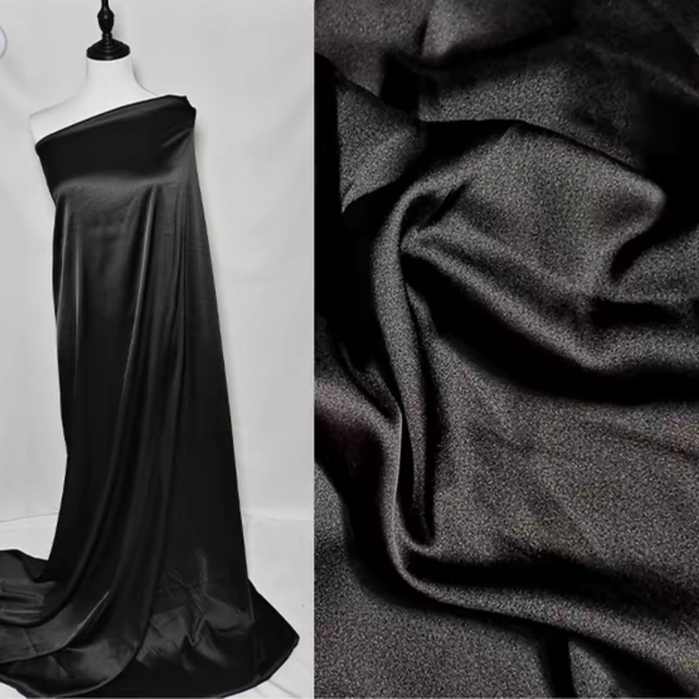 薄款纯色仿醋酸丝绸绸缎连衣裙礼服旗袍百褶裙时装面料真丝质感