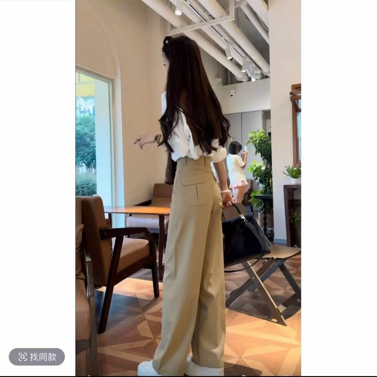 【新款秋冬加绒加厚】复古弯刀休闲裤女秋季高腰显瘦百搭直筒裤