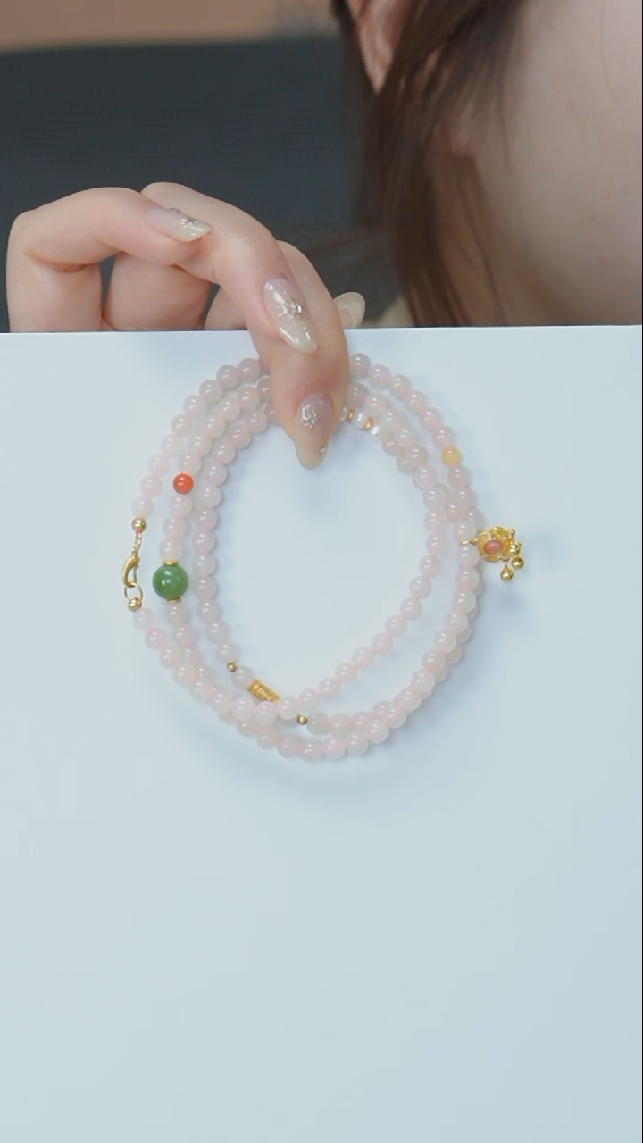 【闪购商品】和田玉颈饰未镶嵌小米珠串设计款项链（卡4mm-5mm)