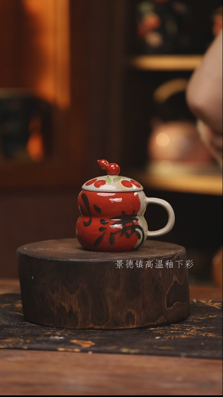 陶瓷景德镇高温釉下手绘陶瓷@L049@