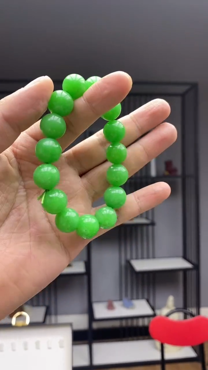 未镶嵌手串翡翠14mm翠青手串