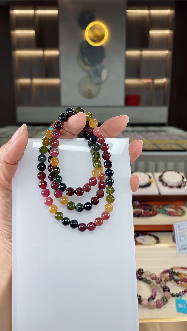 【闪购商品】碧玺三圈手串未镶嵌（多样性发一条）Q