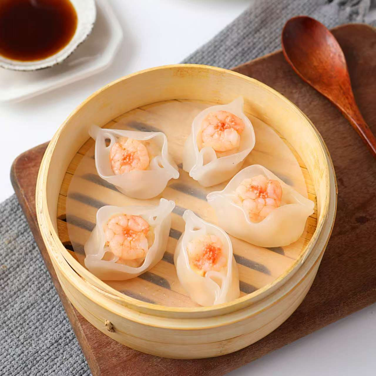 「蒸道」水晶凤眼虾饺皇皮薄馅多 30克/个 速冻锁鲜广式早茶点心