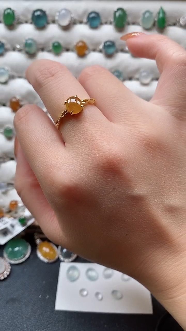 【闪购商品】翡翠戒指银S925镶嵌一物一证一礼盒