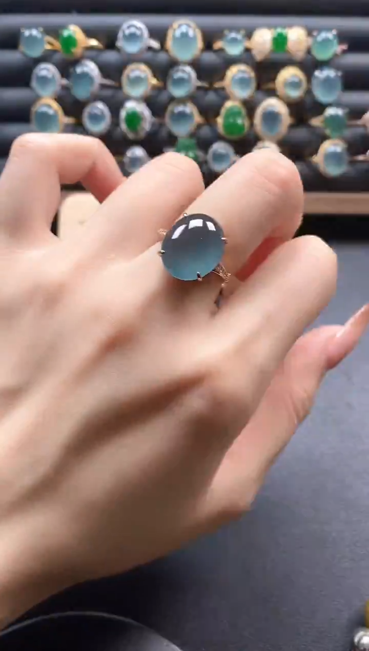 银S925镶嵌戒指翡翠51151