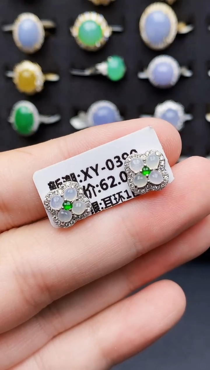 银S925镶嵌戒指翡翠0098