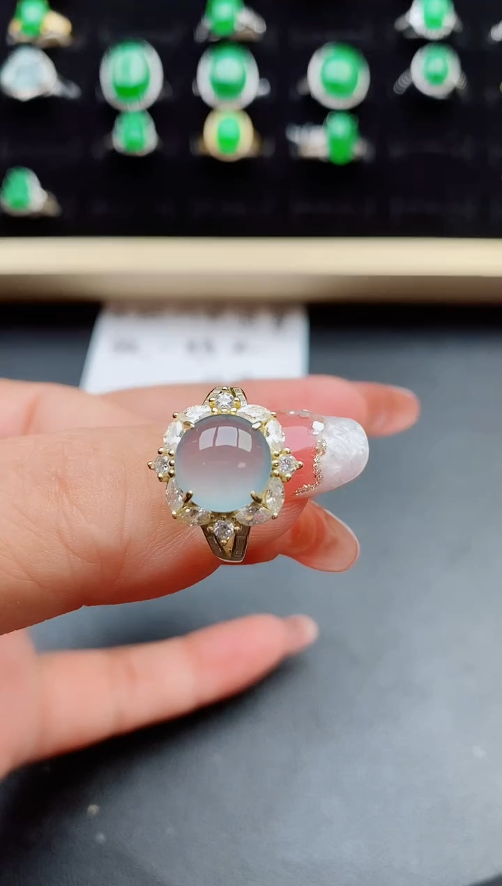 【闪购商品】翡翠戒指银S925镶嵌80080