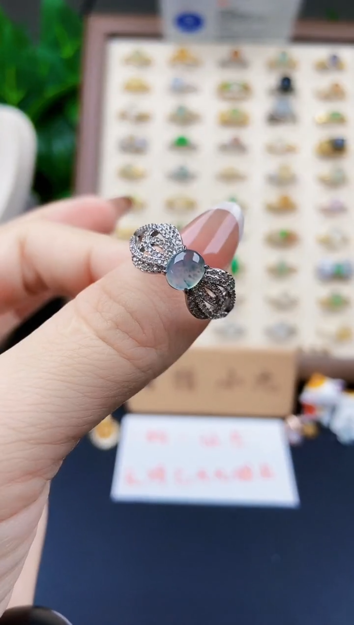 银S925镶嵌戒指翡翠12