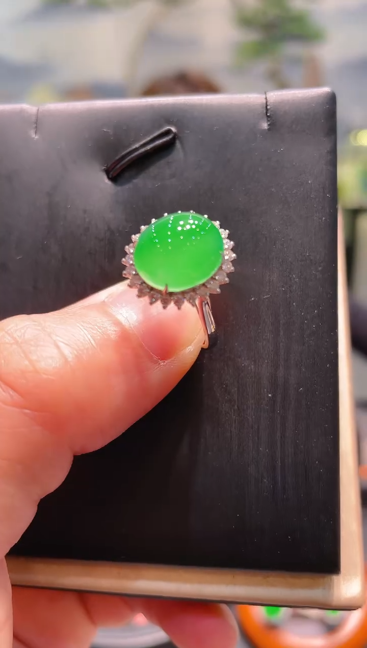 翡翠18K金镶嵌颈饰翡翠A6