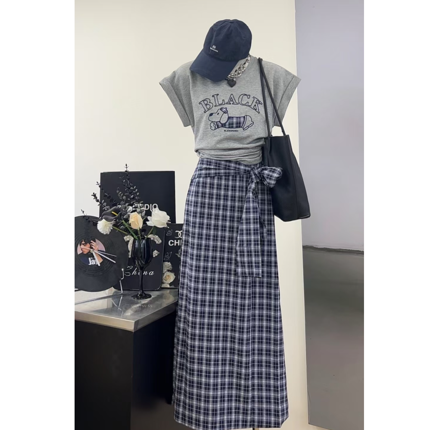 【格子狗】气质温柔套装-00208