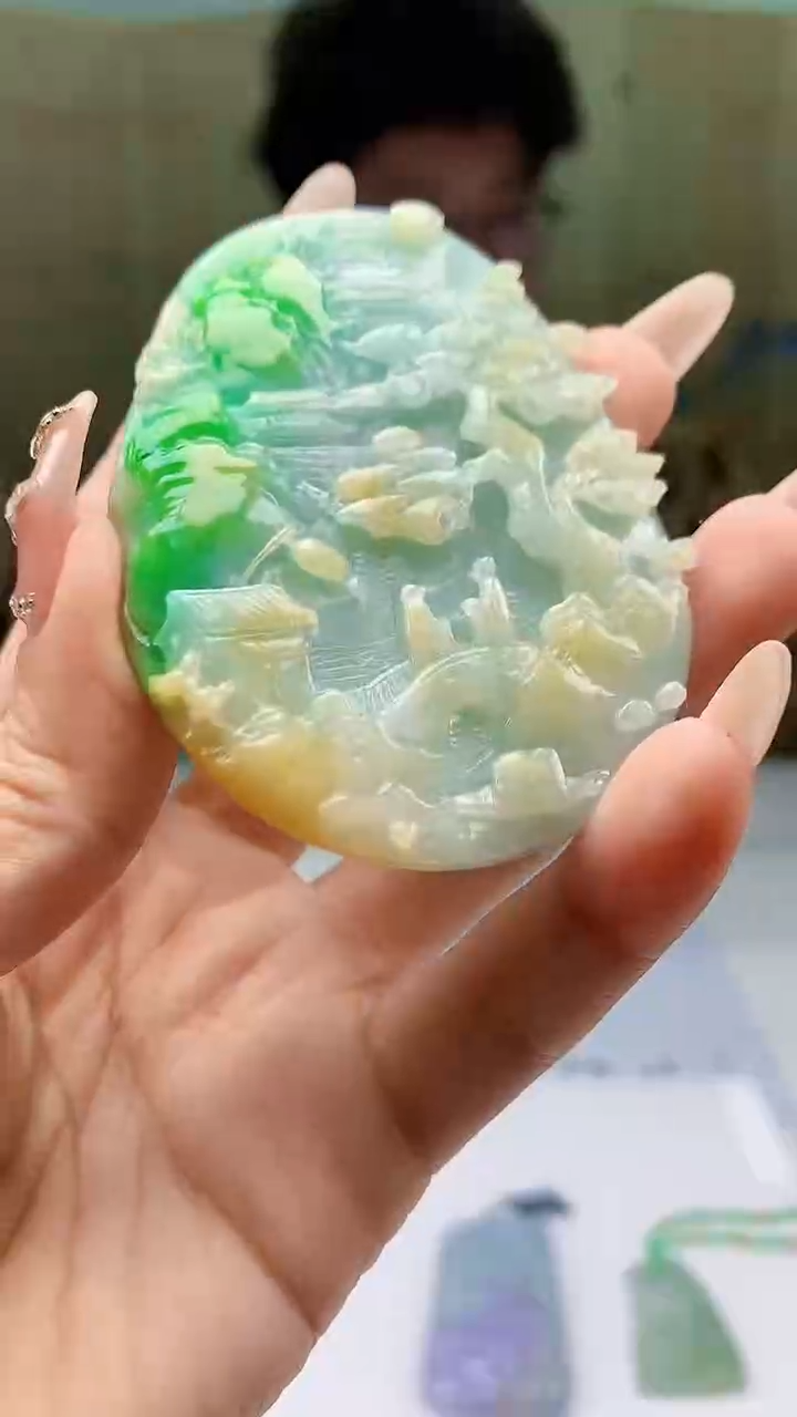 【闪购商品】定制翡翠未镶嵌4688ty-毛货挂件赠珠链151