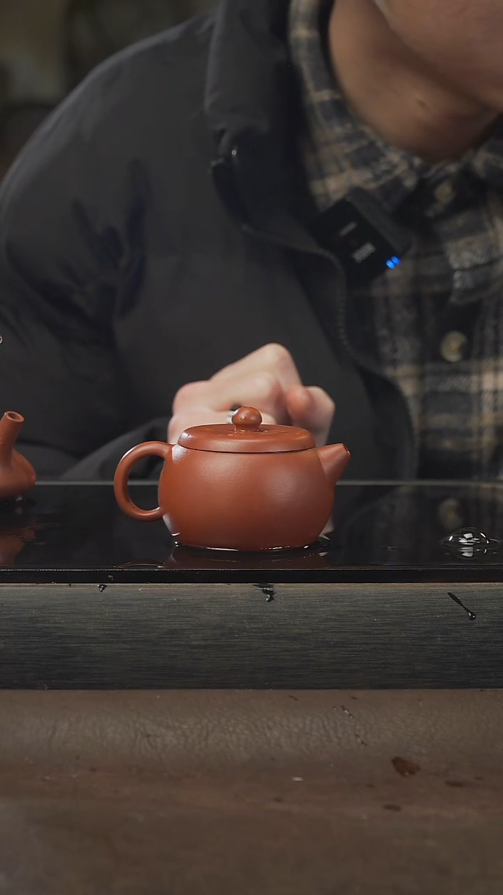 茶壶紫砂变体文旦，朱泥，10cc