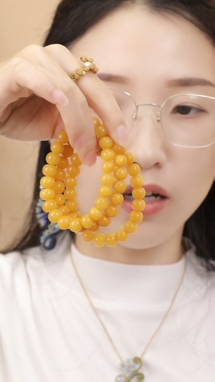 9m+老蜡苹果珠手串1圈（1条）